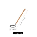 Japanese style stainless steel soup spoon with wooden handle, durable kitchen ladle for daily use. - Soup Spoon / Silver