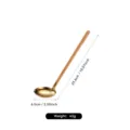 Gold stainless steel soup ladle with wooden handle kitchen utensil variant display. - Soup Spoon / Gold