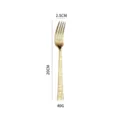 Gold stainless steel fork detailed view, elegant embossed pattern, 20cm length size. - Dinner Fork / Gold