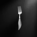 Stainless steel dinner fork with elegant leaf handle, durable table cutlery for home use - Dinner Fork / Silver