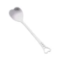 Bonita cuchara de café de acero inoxidable con forma de corazón para postres y miel. - Plateado