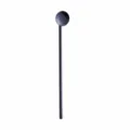 Black stainless steel straw spoon 21.5cm long metal stirring spoon for drinks bar. - Black