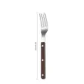 Stainless steel dinner fork with wood-grain ABS handle, 21cm ergonomic western cutlery piece. - Dinner Fork / Wood Texture