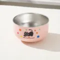 Joli bol pour enfants en acier inoxydable 304 avec double couche anti-brûlure rose. - Acier inoxydable 304 / Rose