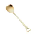 Cuchara de café de acero inoxidable dorado en forma de corazón, postre bonito - Dorado
