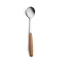Japanese minimalist stainless steel dining spoon with smooth wood handle design style. - No. 1 Round Spoon / 21.8cm