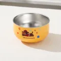 Bol pour enfant en acier inoxydable avec motif de chien mignon, bol anti-brûlure double couche. - Acier inoxydable 304 / Jaune