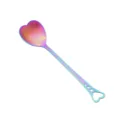 Cuchara de café de acero inoxidable con forma de corazón arcoíris, bonita cuchara de postre. - Blanco AB