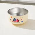 Bol en acier inoxydable pour enfants avec motif chat mignon, bol de riz anti-brûlure. - Acier inoxydable 304 / Beige