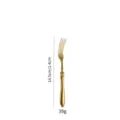 Gold stainless steel fork solid handle western tableware 14.5cm 39g table fork luxury - Gold Tea Fork