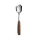 Stainless steel dinner spoon with natural wood handle, minimalist Japanese style tableware. - No.4 Pointed Spoon / 20.5cm