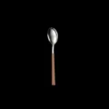 Stainless steel dinner spoon with wood grain handle, elegant table spoon 21cm. - Silver Dining Spoon
