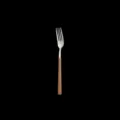 Stainless steel main dinner fork with wooden handle, elegant kitchen tableware for dining. - Silver Dining Fork