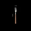 Stainless steel dessert fork with wooden handle, elegant cutlery piece, 16.2cm long. - Silver Tea Fork