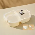 Portable plastic divided lunch box microwave safe bento box for students and office workers. - Panda Style / 4 Compartments 1600ML