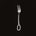 Stainless steel western dining fork with creative loop handle, 20.3cm length and 48g weight - Silver Dining Fork