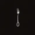 Stainless steel dinner fork with hanging loop, elegant 14.5cm western style tableware - Silver Tea Fork