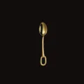 Gold stainless steel coffee spoon with creative stirrup handle design for table setting - Silver Tea Spoon