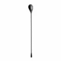 Stainless steel bar spoon, 30.1cm black cocktail mixing spoon with teardrop handle. - Black