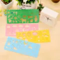 Creative multi-functional plastic drawing stencils set for students in vibrant colors. - Four-Piece Set