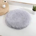 Cuscino per animali domestici rotondo morbido peluche grigio chiaro cuccia per cani gatti - S: diametro circa 37 cm / Grigio chiaro
