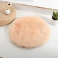 Comodo tappetino rotondo in peluche per animali, morbida cuccia in pelliccia sintetica. - Albicocca