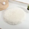 Letto rotondo in peluche per cani e gatti, morbido tappetino bianco soffice e confortevole. - S: diametro circa 37 cm / Crema