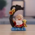 Miniature lucky old man figurine detail, perfect for car dashboard and home desktop decoration. - Longevity Old Man