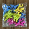 Colorful airplane shaped plastic pencil sharpeners set, cute cartoon stationery for school. - OPP Bag Airplane Sharpener
