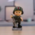 Mini resin soldier action figure toy, cute cartoon military model for car and cake decor gift. - Little Special Forces - B One Hand Holding Gun