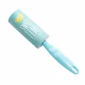Blue tearable lint roller with cute lemon pattern and ergonomic handle for pet hair removal. - 30 Sheets / Blue