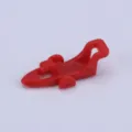 Red plastic fishing hook keeper for lure rod, essential fishing tackle accessory tool. - Red