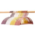 Colorful plastic clothes hangers, wide shoulder non-slip seamless suit for wardrobe storage. - Yellow