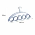 Nordic 5-Ring Plastic Scarf Hanger Multi-Functional Wardrobe Organizer Tie Rack Blue - European Blue Metal Hook