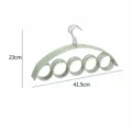 Nordic style 5-ring multifunctional clothes hanger scarf and tie organizer in green. - European Green Metal Hook