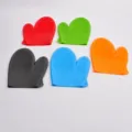 Silicone heat-resistant mini oven mitts anti-slip waterproof kitchen cooking gloves - Red