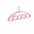 Pink multi-functional 5-ring scarf and tie hanger, Nordic minimalist closet organizer. - European Pink Metal Hook