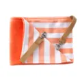 Διπλής όψης βελούδινη αιώρηση κατοικίδιων με ρίγες και μεταλλικά κλιπ, λεπτομέρεια - Πορτοκαλί Ρίγες