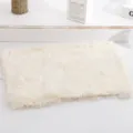White fluffy pet mat long plush dog blanket warm cat rug soft sleeping pad for home floor - S: 56*36cm / White