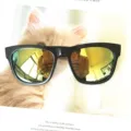 2023 Nuevas Gafas de Sol de Mujer Moda Coloridas Reflectantes Tendencia Uso Diario - Negro Brillante Mercurio Dorado