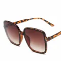 Gafas de sol cuadradas grandes para mujer con montura de leopardo y lentes degradadas. - Estampado de leopardo