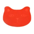 Alfombrilla para arena de gato de PVC con forma de cabeza de gato naranja, esterilla antideslizante. - 40*30cm / Cara de gato rojo brillante