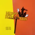 Halloween acrylic cake topper with castle and ghost design for party decoration 11x13cm - Castle Ghost Halloween