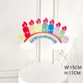 Rainbow cloud cake topper happy birthday party decoration cute insert dessert decor 15x17cm - Rainbow White Cloud (2204) / 15x17cm