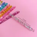 Colorful glitter acrylic popsicle sticks for DIY crafts, jelly color ice cream sticks, 11.5cm. - Sequin Design / Silver
