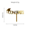 Gold acrylic graduation cake topper congrats party dessert baking decoration 12x10.5cm - Style 1