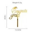 Détail de gâteau de remise de diplôme en acrylique or, hauteur 13 cm et design léger de 6,2 g. - Style 5