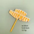Adorno para tarta de acrílico de Halloween, decoración de postre de fiesta naranja. - Estilo 1
