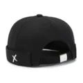 Black Miki Hat Brimless Docker Cap Sailor Hat Adjustable Streetwear Hat for Men Women - Black