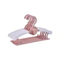Retractable baby clothes hangers multi-layer plastic pink kids coat drying rack variant - Retractable Nordic Pink